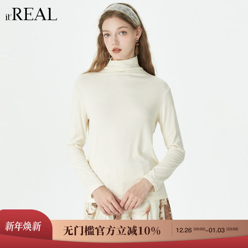 半高领宽松上衣女装针织衫