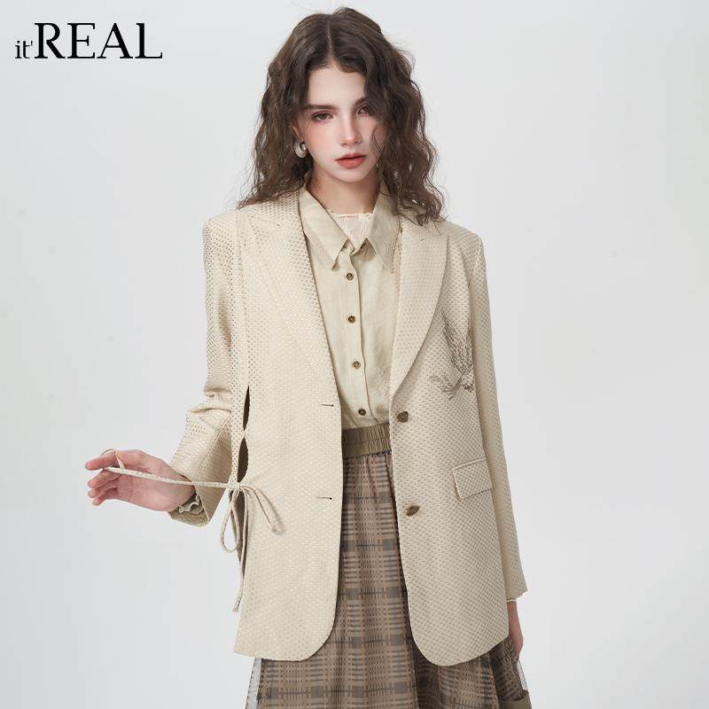 瑞尔法式复古西装外套女