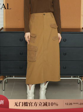 it'real瑞尔25年冬季新款时尚工装复古休闲半裙女