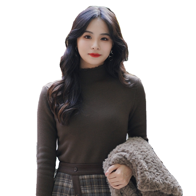 花边加绒加绒长袖it'real