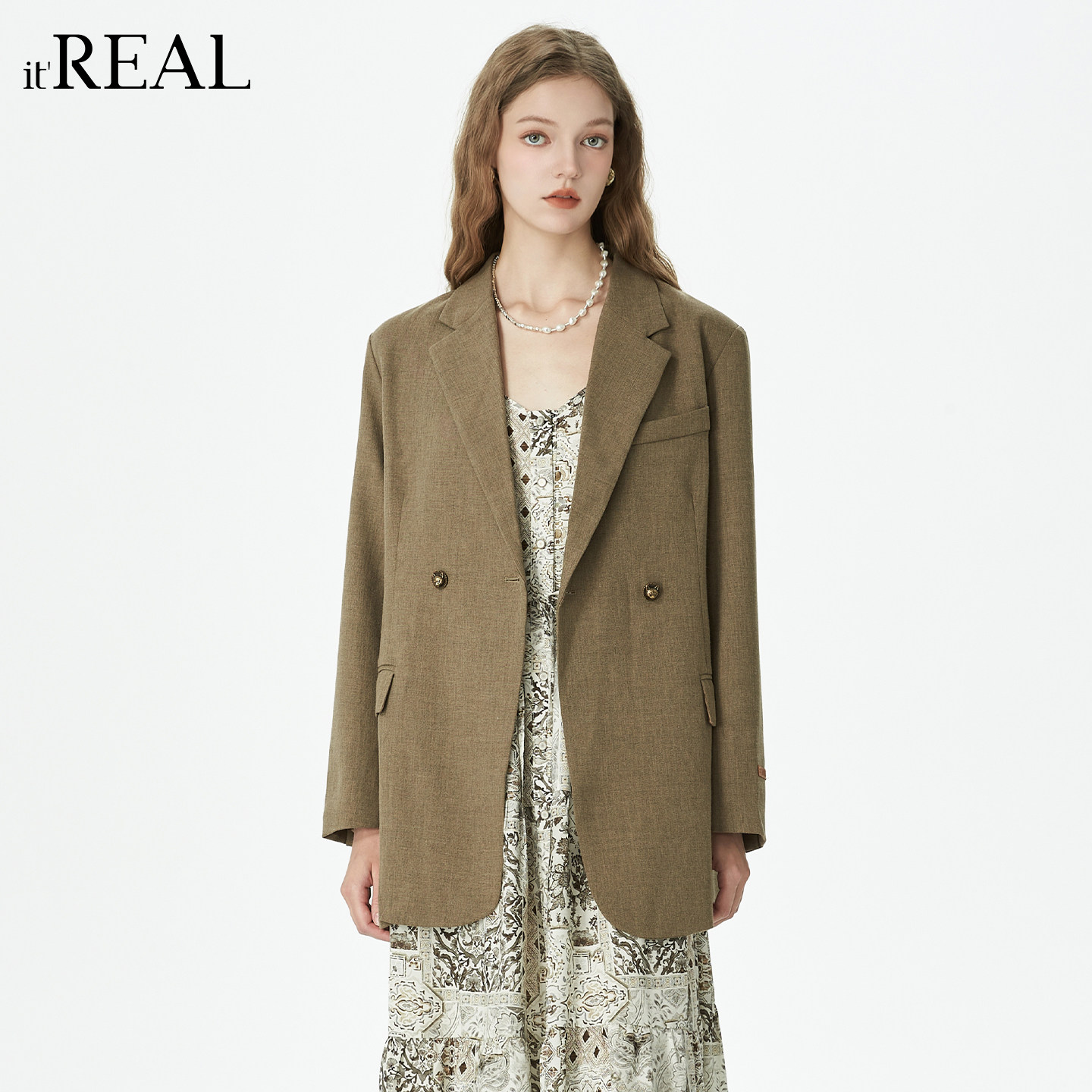 it'real瑞尔秋季新款复古学院风正肩长袖西装外套上衣女,女装/女士精品,西装,淘宝优惠券,粉丝福利购,淘宝优惠卷