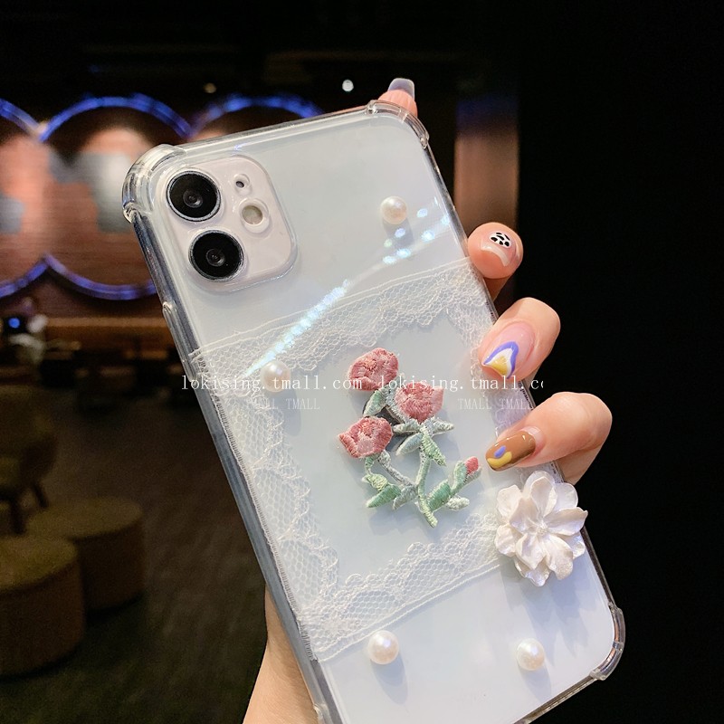 蕾丝相框月季玫瑰花适用OPPOa96手机壳a36软新款a55透明壳a72保护套a93s网红5g超仙a8全包a92s软壳a9/a11/a7x