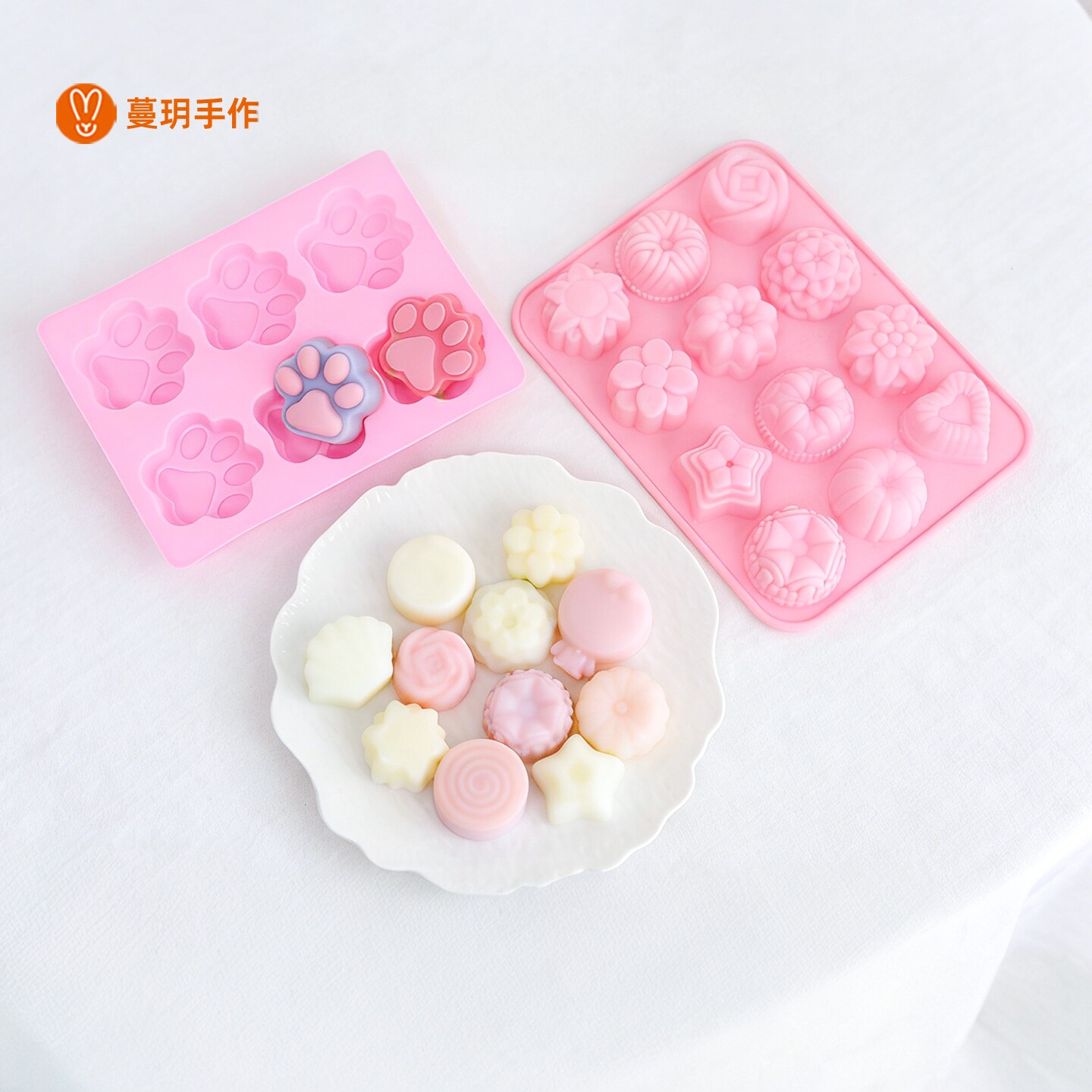 皂基模具diy母乳精油手工皂肥皂食品级硅胶多连可爱耐高温易脱模