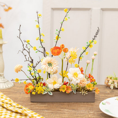 法式高档仿真花摆件森系氛围装饰