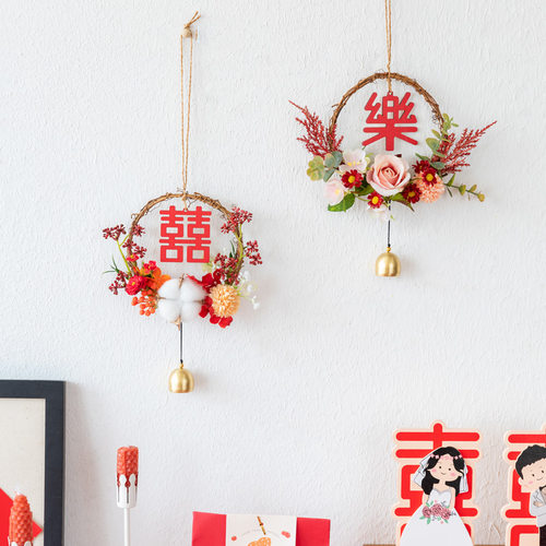 阿楹客厅卧室婚房装饰花新中式