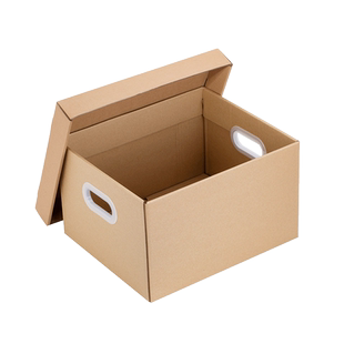 3个装 办公文件家庭收纳整理箱大号带盖扣手搬家打包整理储物纸箱