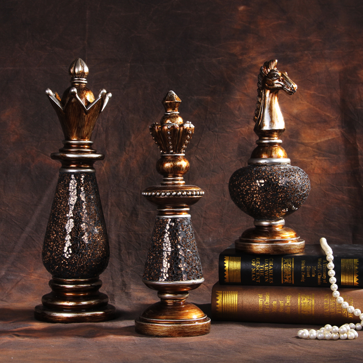 美式轻奢国际象棋家居摆件软装样板间拍照摄影陈列道具摆设装饰品