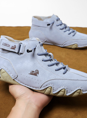 LDECK亚马逊马丁靴春夏跨境爆款高帮八爪鱼男鞋男士休闲短靴子