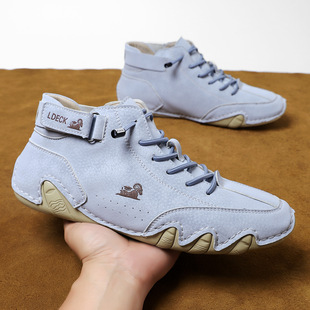 LDECK亚马逊马丁靴春夏跨境爆款高帮八爪鱼男鞋男士休闲短靴子