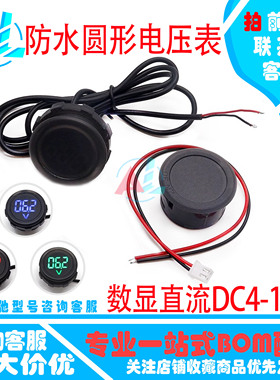 DC4-100V直流数字电压表头显示器LED数显圆形两线电压表反接保护