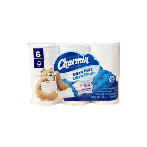 加拿大版Charmin Ultra Soft小熊卫生卷纸卷筒纸原生木浆柔软6卷
