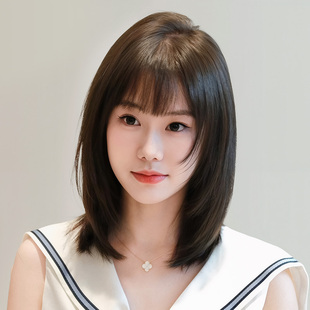 假发全头套女全真人发锁骨发新款自然无痕隐形蕾丝光头短发假发套