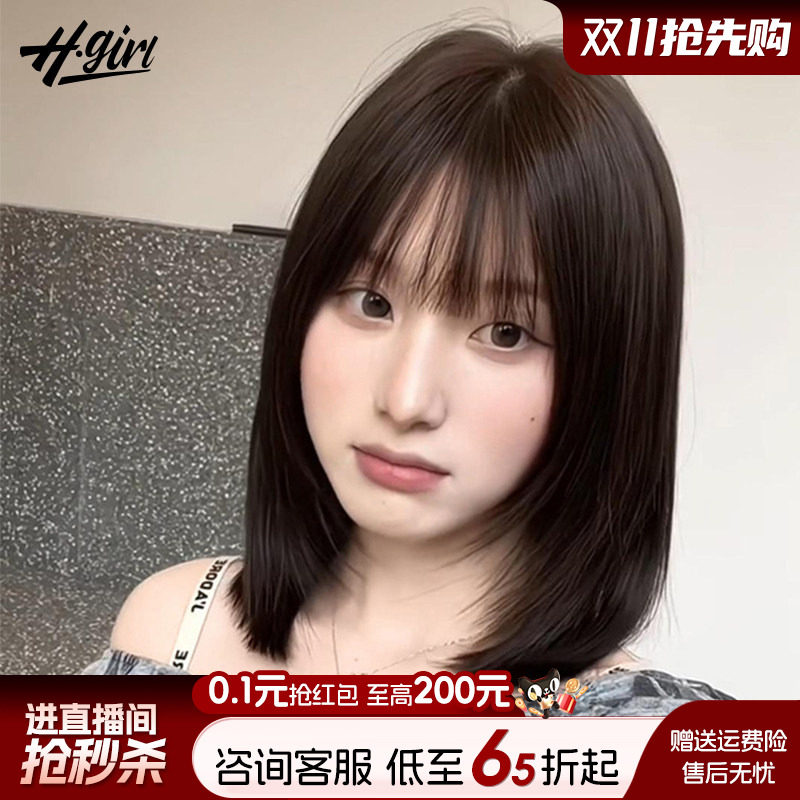 短发假发女全头套真人发丝递针
