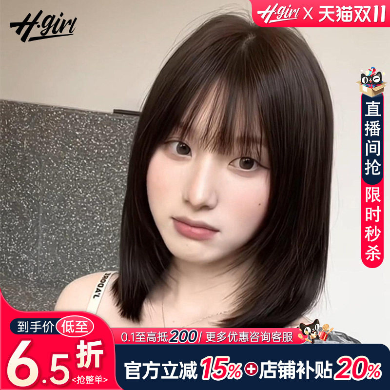短发假发女全头套真人发丝递针