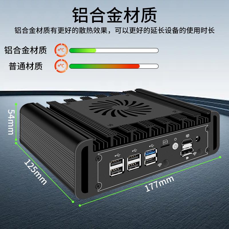 倍控N100软路由N150 i3-N355工控机迷你主机10G光口82599物联网