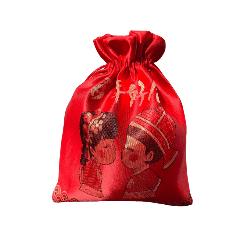 百年好合喜糖袋红色小布袋结婚婚庆糖果礼品袋抽绳束口袋袋子