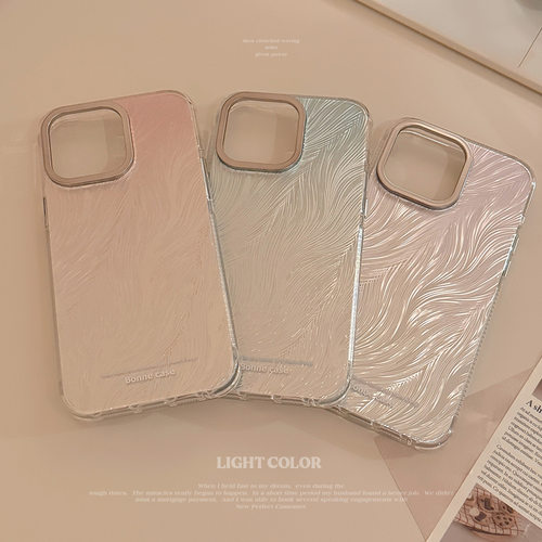 AceCase羽毛渐变镭射适用iPhone15苹果手机壳14promax高级感13气质12防摔