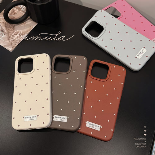 AceCase复古ins韩系波点适用iphone16手机壳苹果15promax个性简约13防摔14软12少女