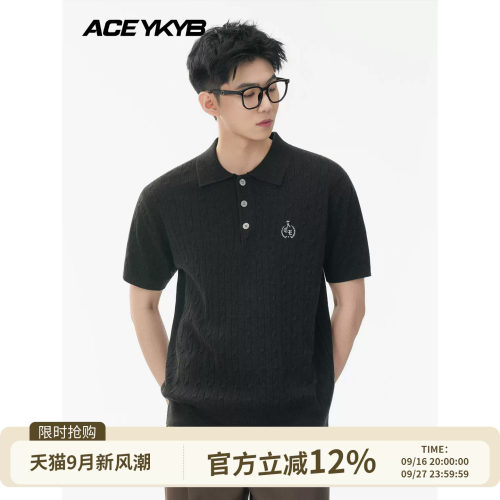YKYB黄子韬 polo衫基础简约高质感老钱风百搭男女同款短袖上衣夏