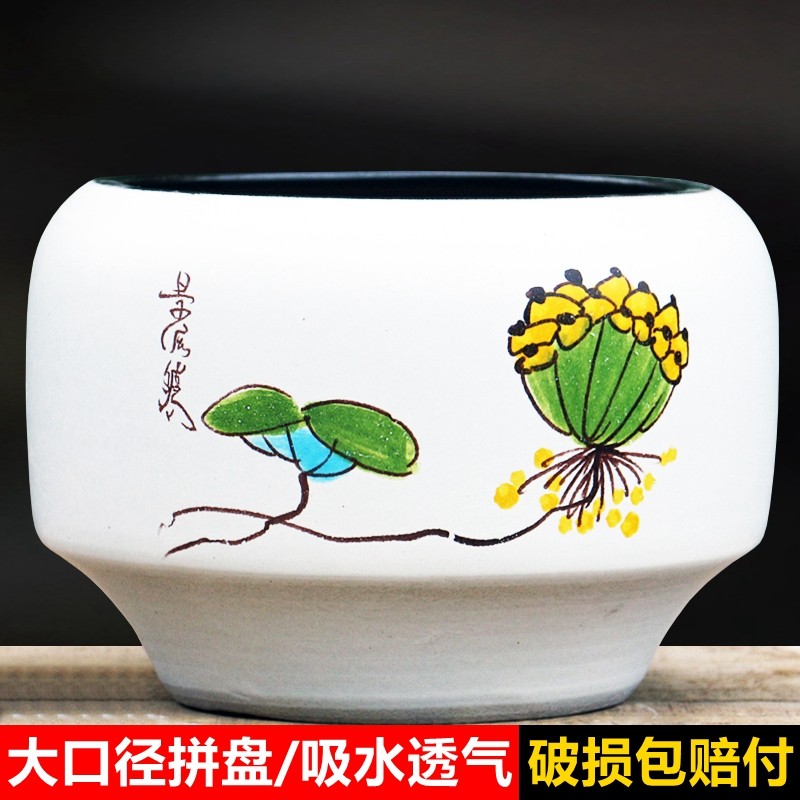 多肉花盆紫砂大口径九尾粗陶瓷透气兰花陶盆绿植盆景盆老桩三角梅