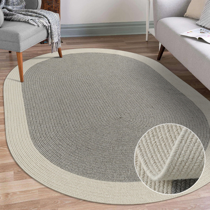 手工圆形羊毛地毯客厅茶几家用垫