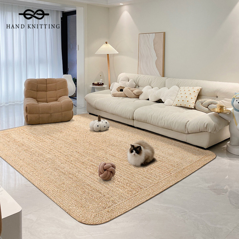 天然黄麻手编客厅侘寂简约地毯