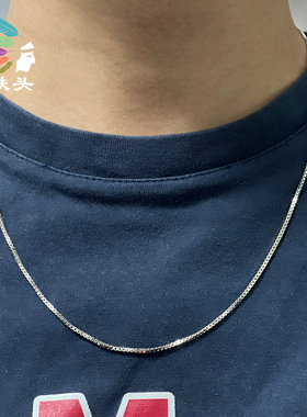 正方形盒子链纯银925情侣款