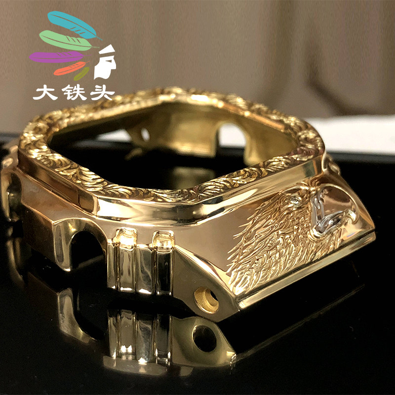 大铁头手工改装原创设计小方块手表配件diy定制表壳纯金纯银925潮