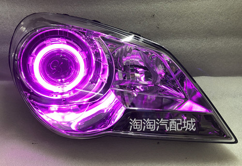 适用于现代名驭大灯总成改装双光透镜LED天使恶魔眼LED日行灯总成