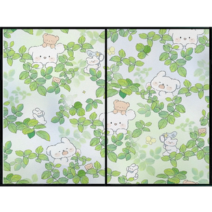 卡通简约玻璃贴膜卫生间磨砂玻璃窗防窥防走光窗户贴纸透光不透明
