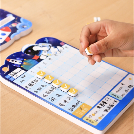 开学自律学习打卡器计划表小学生课程表时间管理器好习惯奖励孩子的积分卡儿童成长自律神器阅读记录表白板