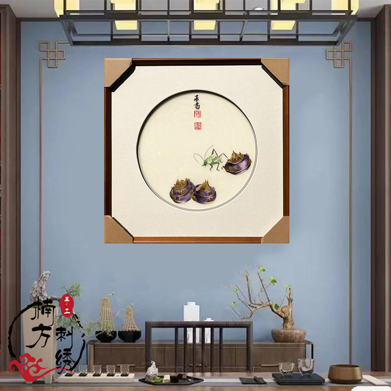 苏州苏绣纯手工4丝蔬果马蹄刺绣挂画客厅餐厅厨房玄关装饰成品画