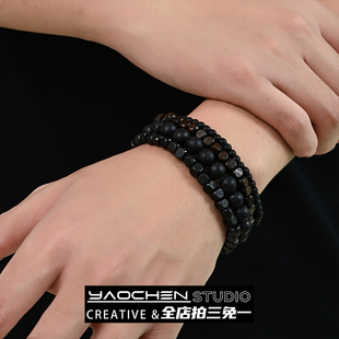 Vintage 古着【拍一发四】中古原创设计男士手链叠戴串珠手串手饰