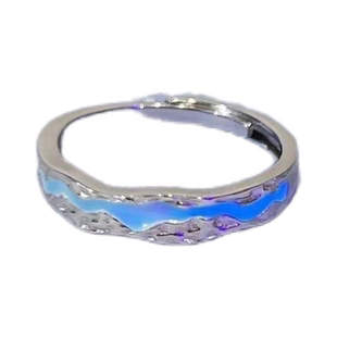 新款光年之境可发光戒指男女极光对戒夜光戒开口可调节情侣戒饰品