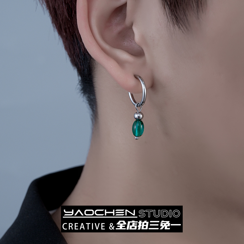 国风小众设计高级感钛钢耳夹男款