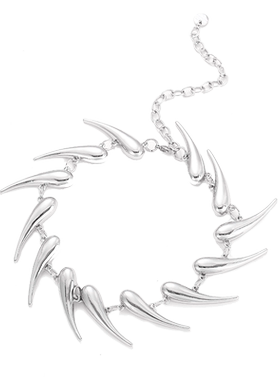 几何银刺异形不规则金属项链轻奢