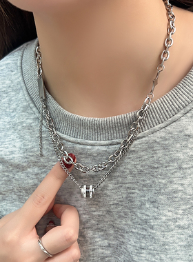 双层叠戴小蛮腰锁骨链项链女款