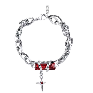 小众设计轻奢高级感缠绕红色钛钢手链男款嘻哈简约情侣手饰女爆款