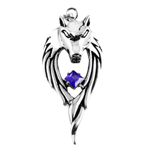 复古嘻哈街头个性项链男潮夜光狼图腾北境狼王发光吊坠男毛衣链