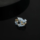 Ретро джинсовое небольшое дизайнерское кольцо подходит для мужчин и женщин, 2 карат, изысканный стиль