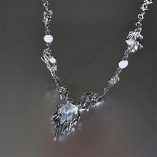 火焰携枝项链男轻奢冷淡风潮毛衣链高级感小众设计感脖颈链锁骨链