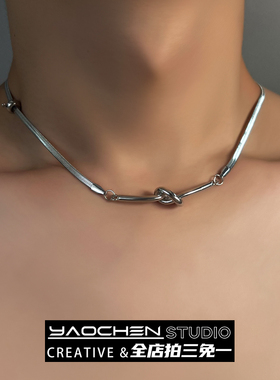 简约扭结趣味蛇骨链项链嘻哈个性