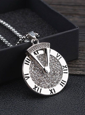 罗马数字钛钢项链男士不褪色长款毛衣链2025新款爆款锁骨链女吊坠