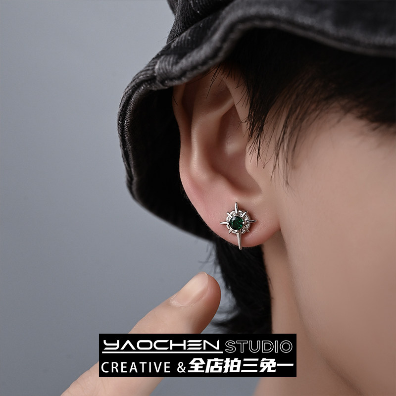 北极星无耳洞耳夹男ins高级感