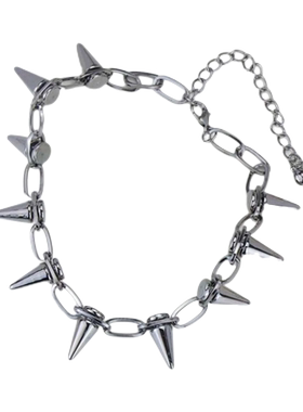 男生铆钉项链男体育生性感锁骨链