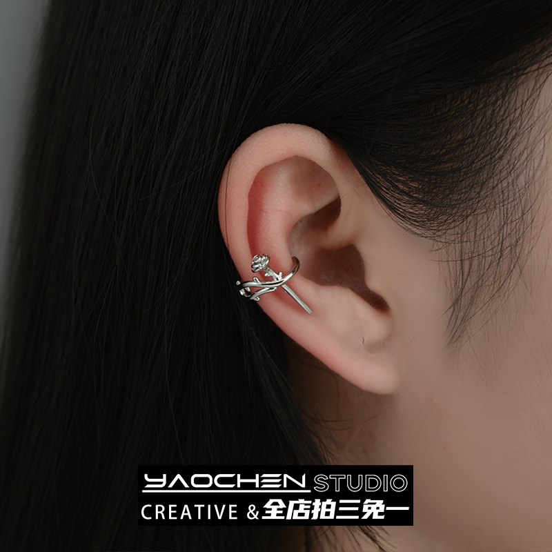 荆棘玫瑰ins简约高级感耳骨夹