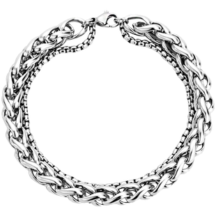 手链男款潮高级感ins小众设计嘻哈双层手串首饰品简约男生钛钢链