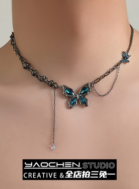 重工朋克风蝴蝶项链女配饰品