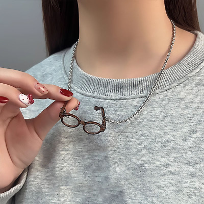 迷你眼镜百搭卫衣项链女款简约