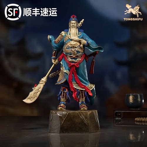 铜师傅新中式铜关公桌面摆件